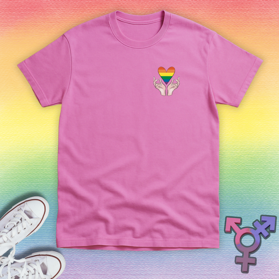 Rainbow Heart In Hands T-shirt
