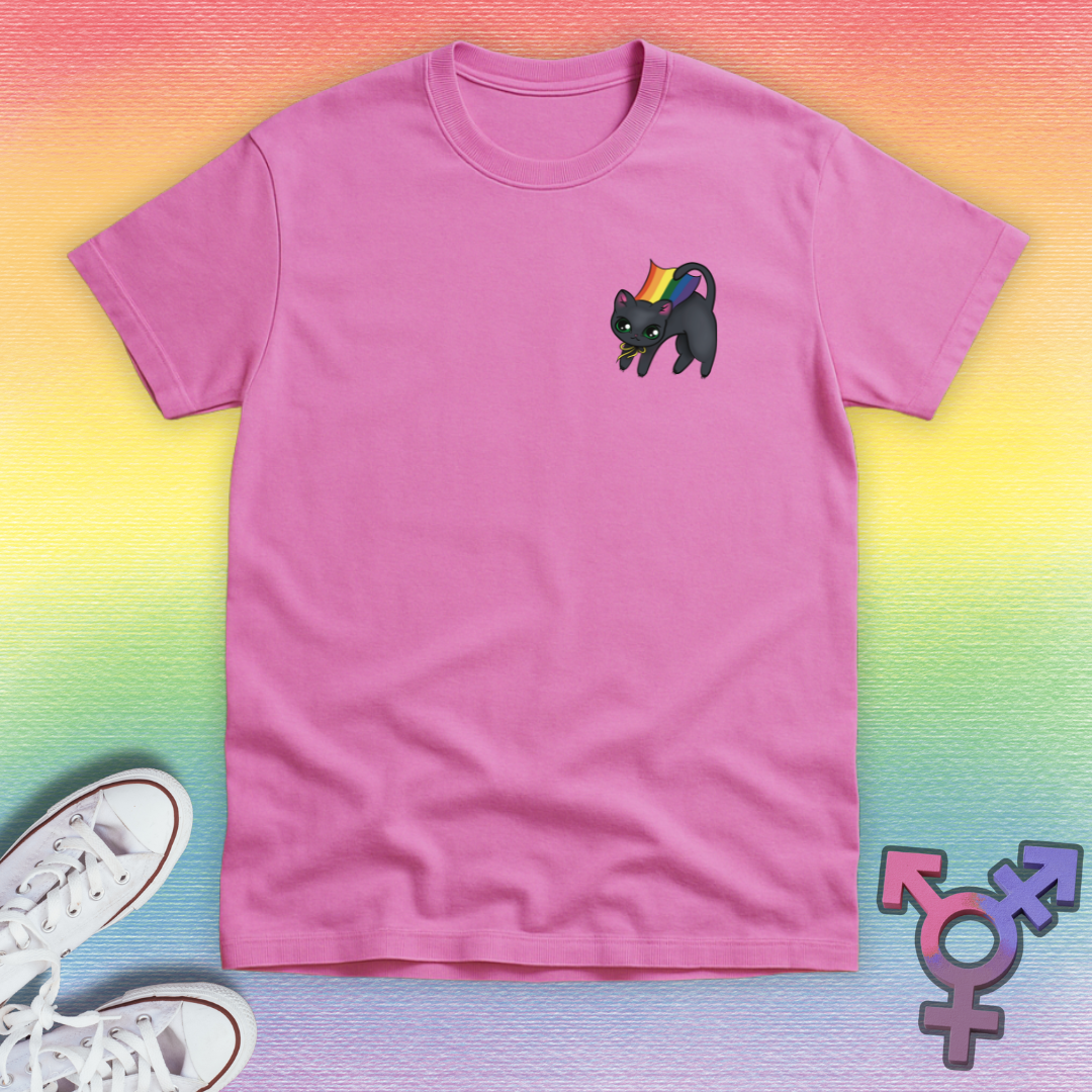 Gray Superhero Cat Pocket T-shirt