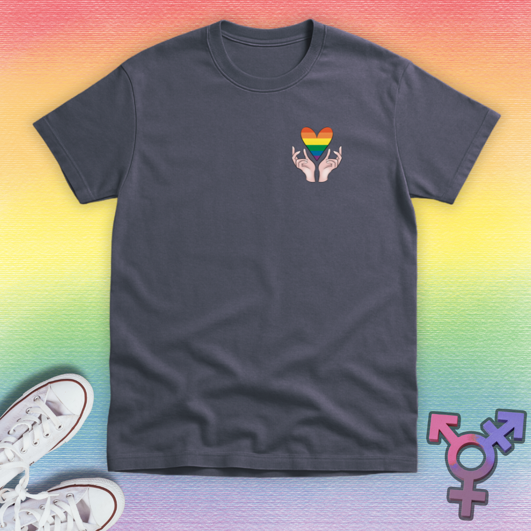 Rainbow Heart In Hands T-shirt