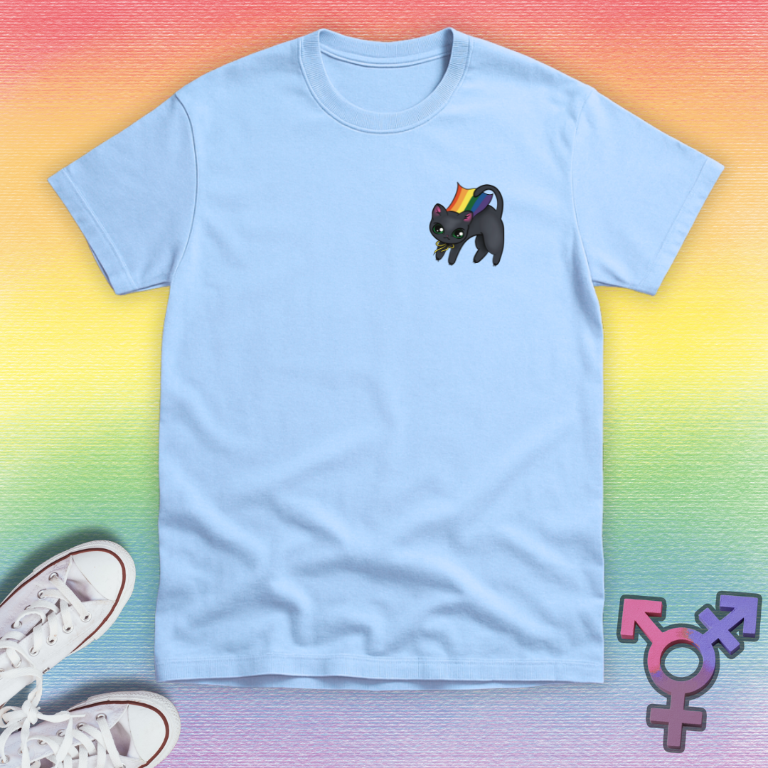 Gray Superhero Cat Pocket T-shirt