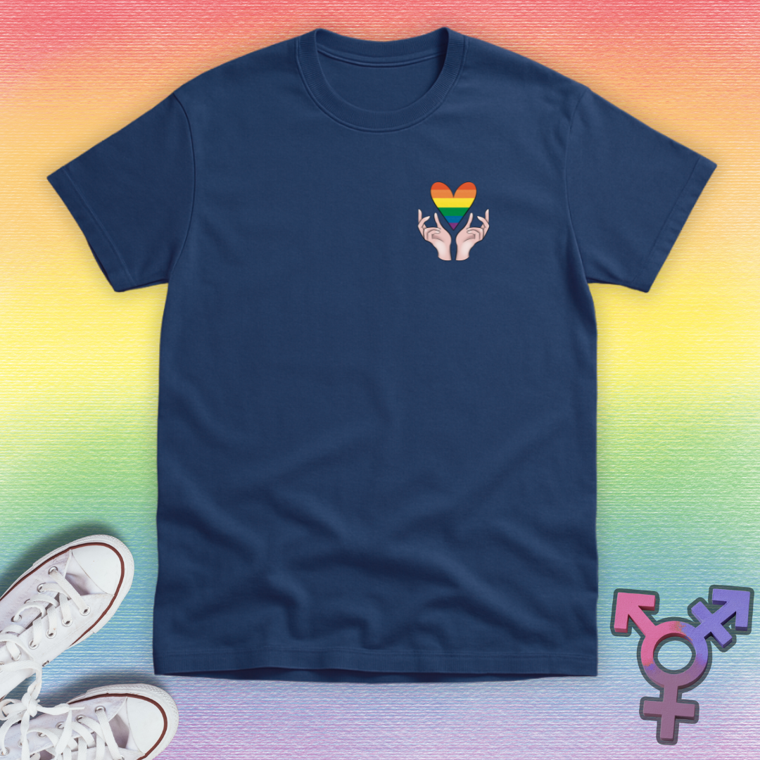 Rainbow Heart In Hands T-shirt