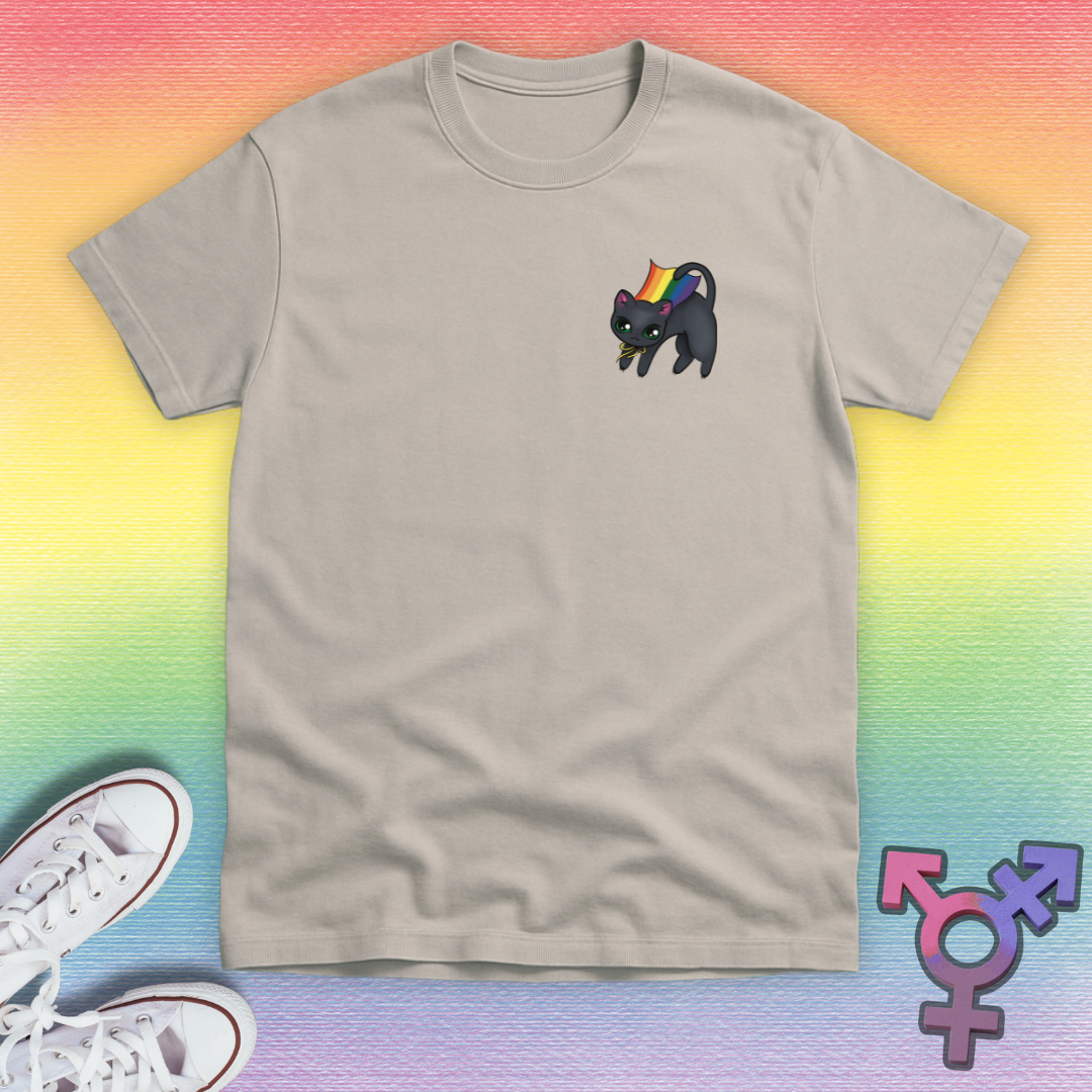 Gray Superhero Cat Pocket T-shirt