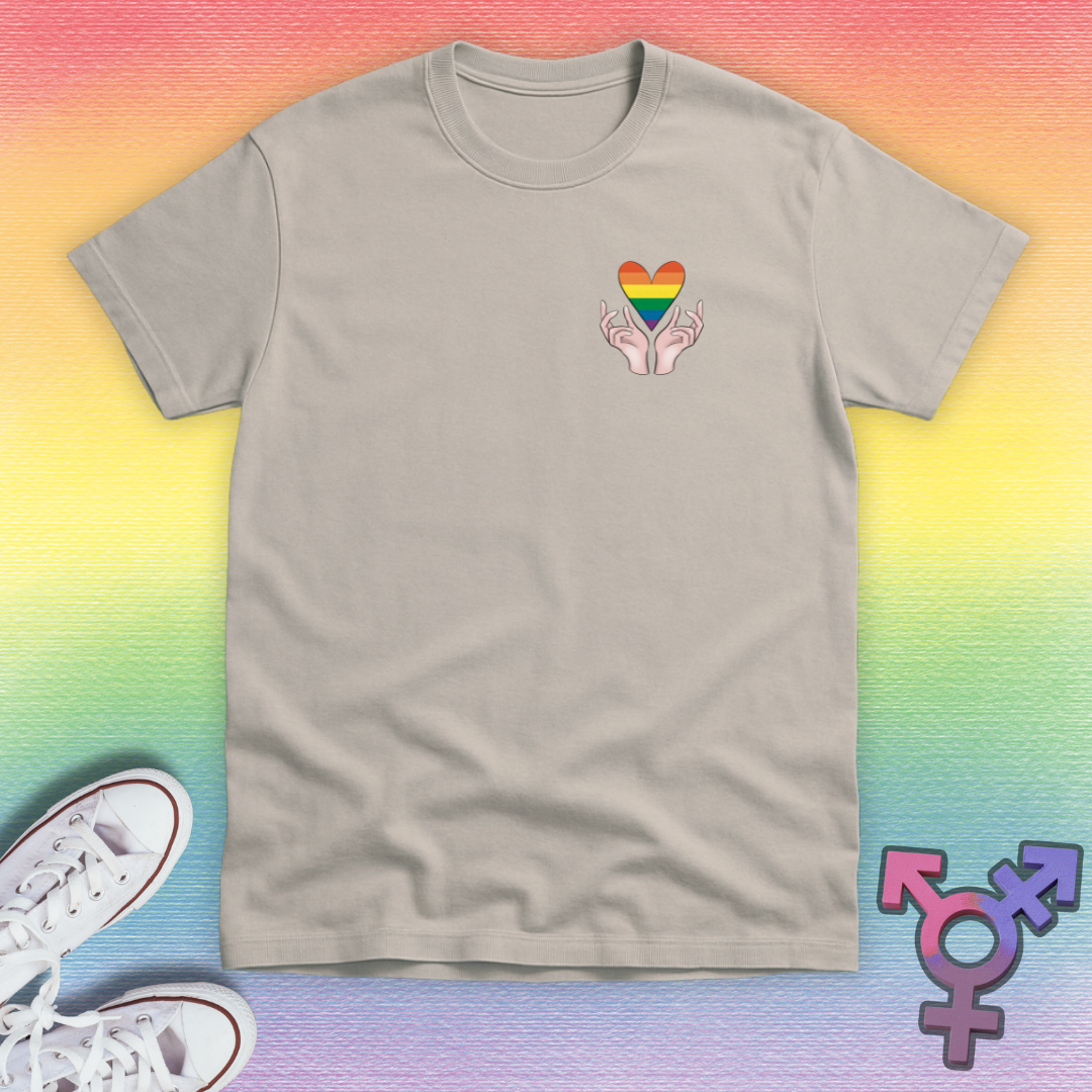 Rainbow Heart In Hands T-shirt
