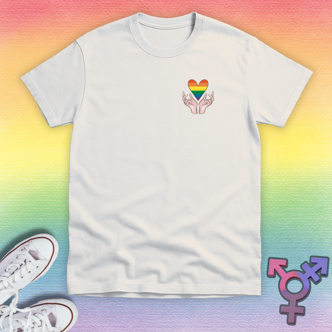 Rainbow Heart In Hands T-shirt