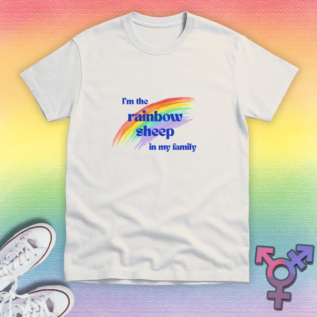 Rainbow Sheep In Family T-shirt