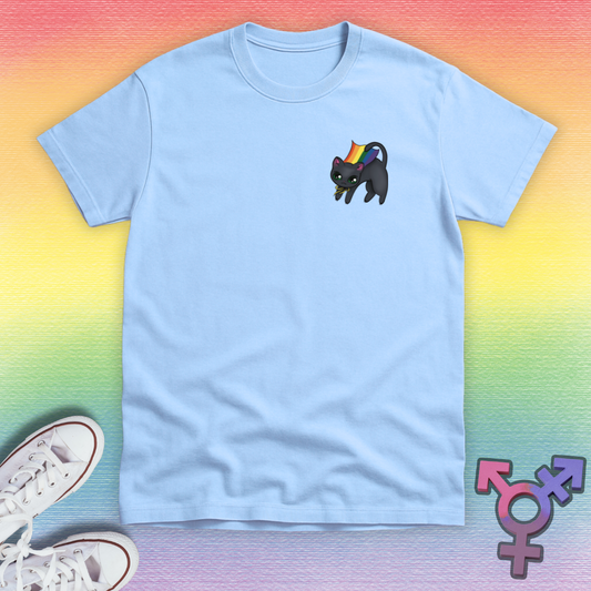 Gray Superhero Cat Pocket T-shirt