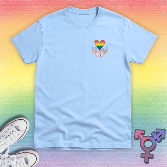 Rainbow Heart In Hands T-shirt