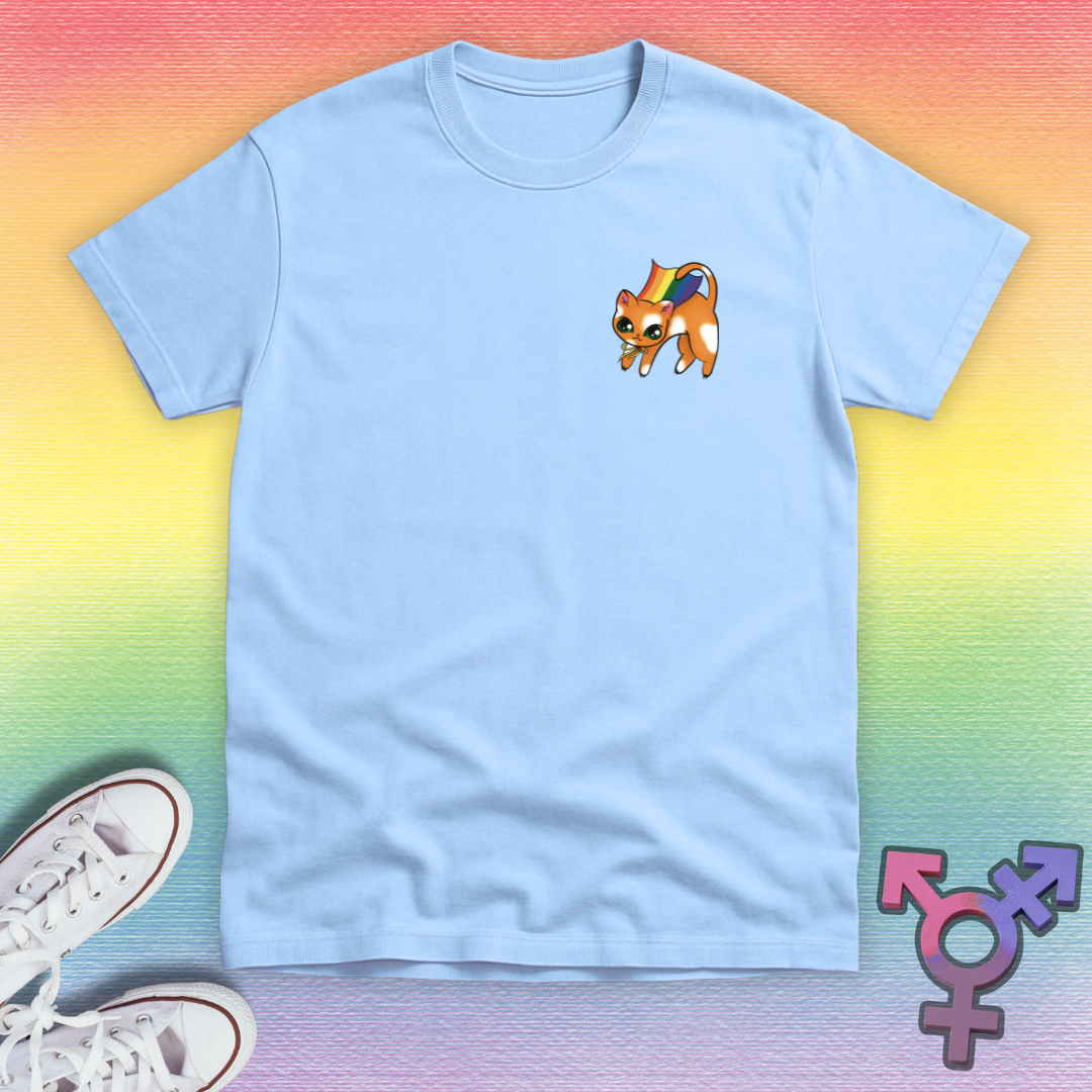 Ginger Superhero Cat Pocket T-shirt