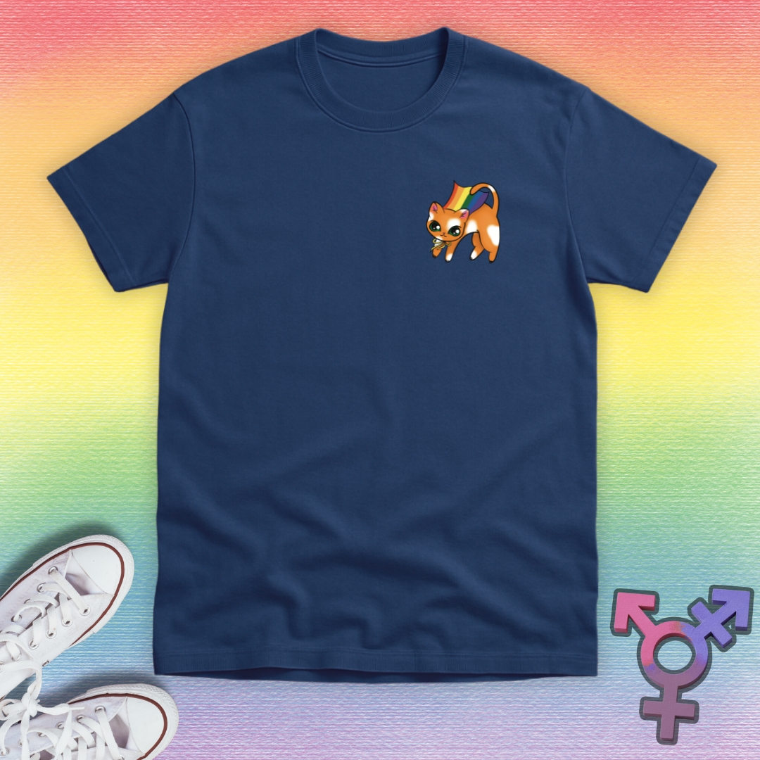 Ginger Superhero Cat Pocket T-shirt