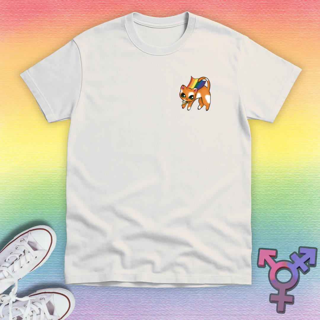 Ginger Superhero Cat Pocket T-shirt